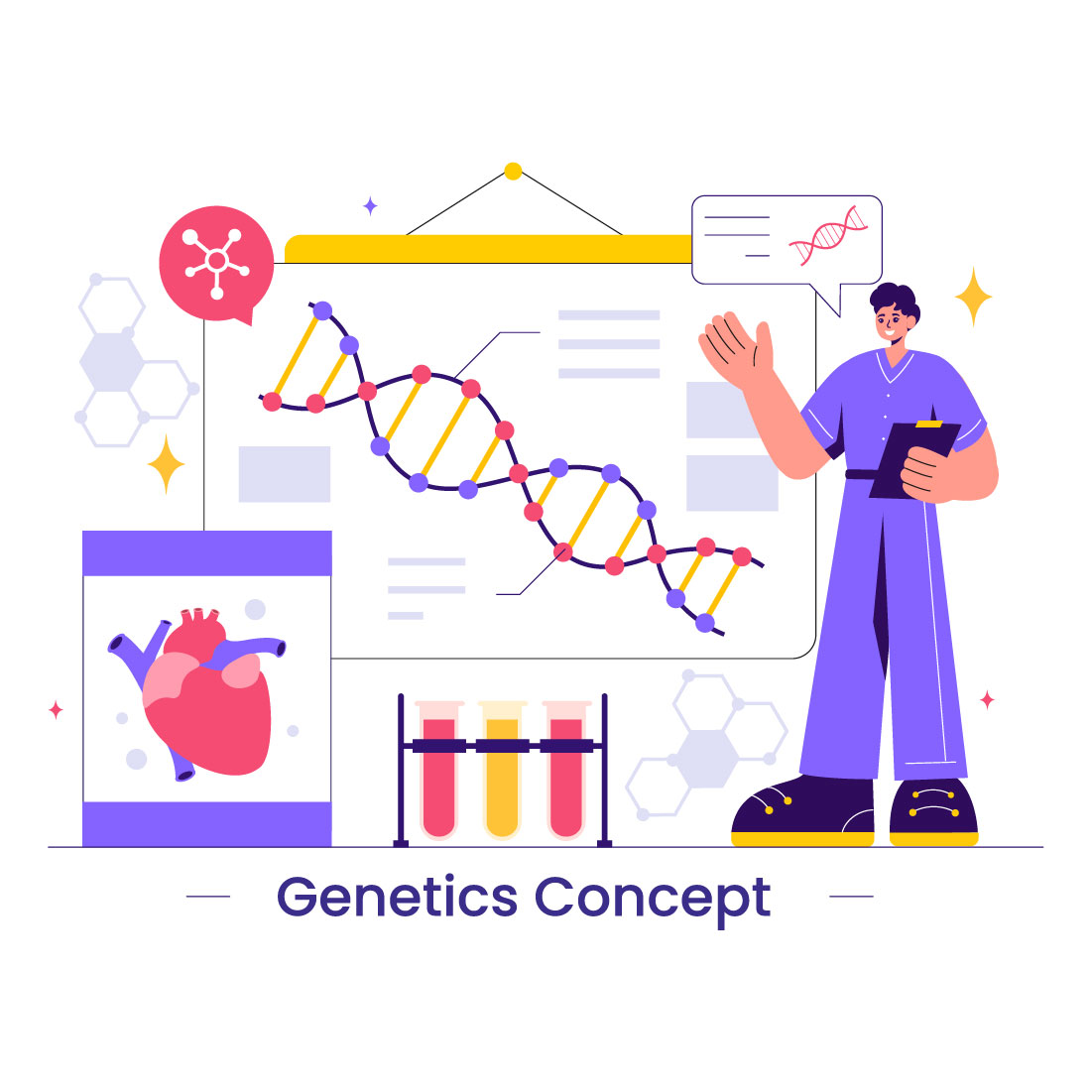 9 Genetic Science Concept Illustration preview image.