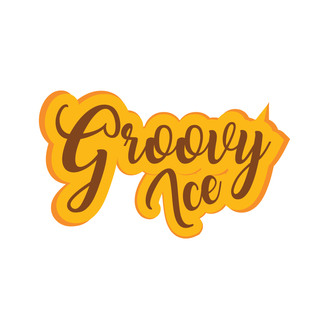 groovy ice logo or icon design vector image template 133