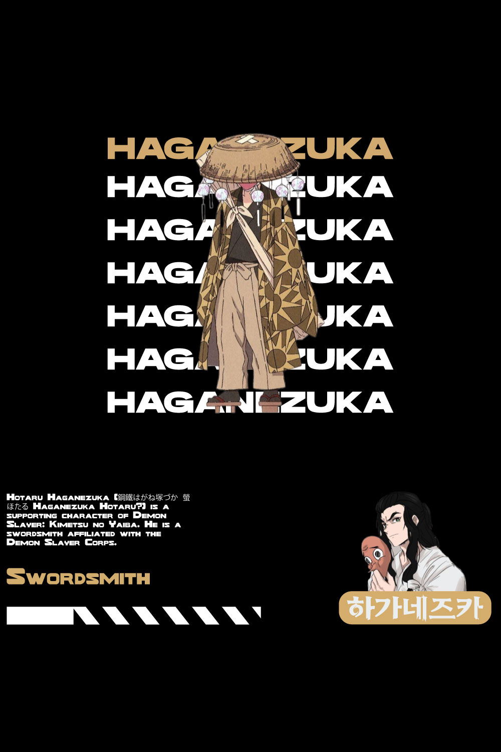 Anime t shirt , demon slayer character, Haganezuka pinterest preview image.