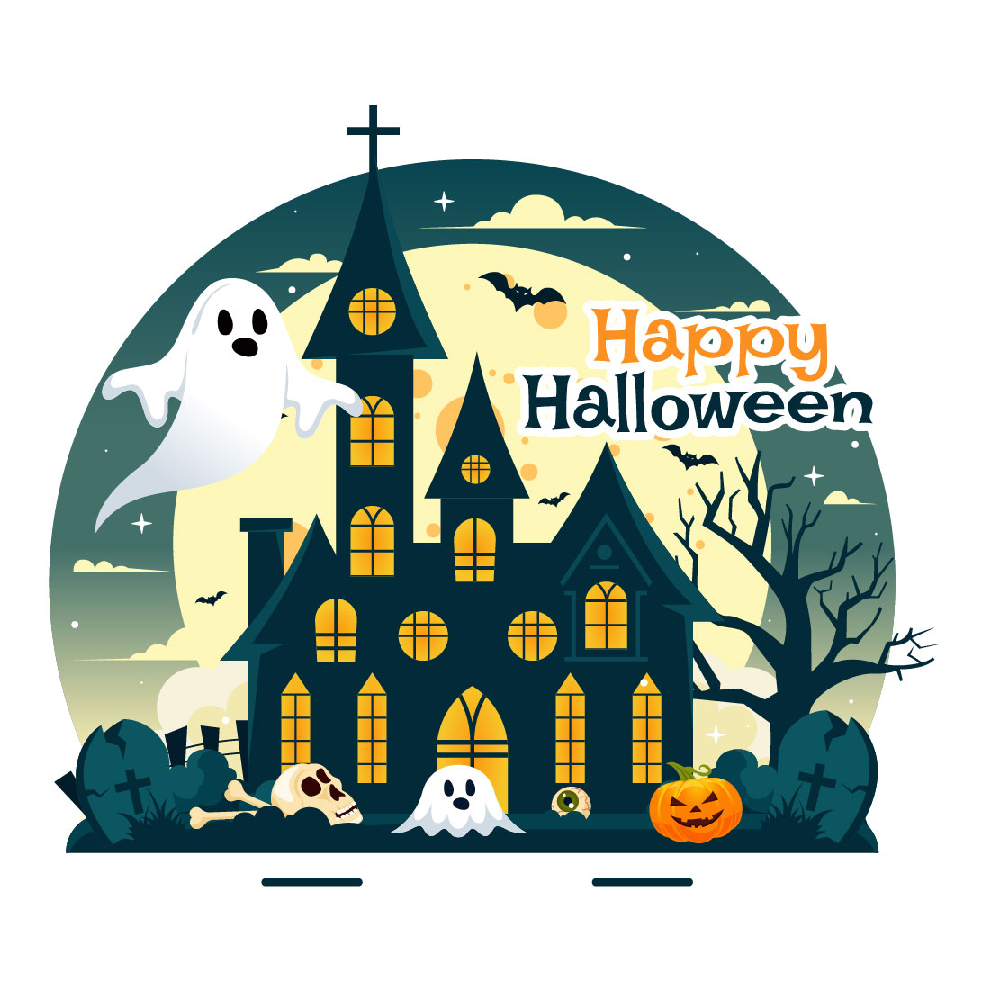 14 Halloween Night Background Illustration preview image.