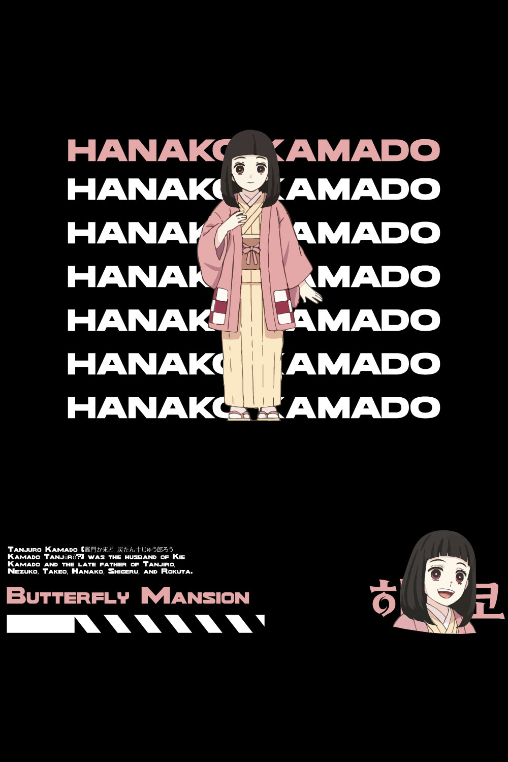 Anime t shirt , demon slayer character, Hanako Kamado pinterest preview image.