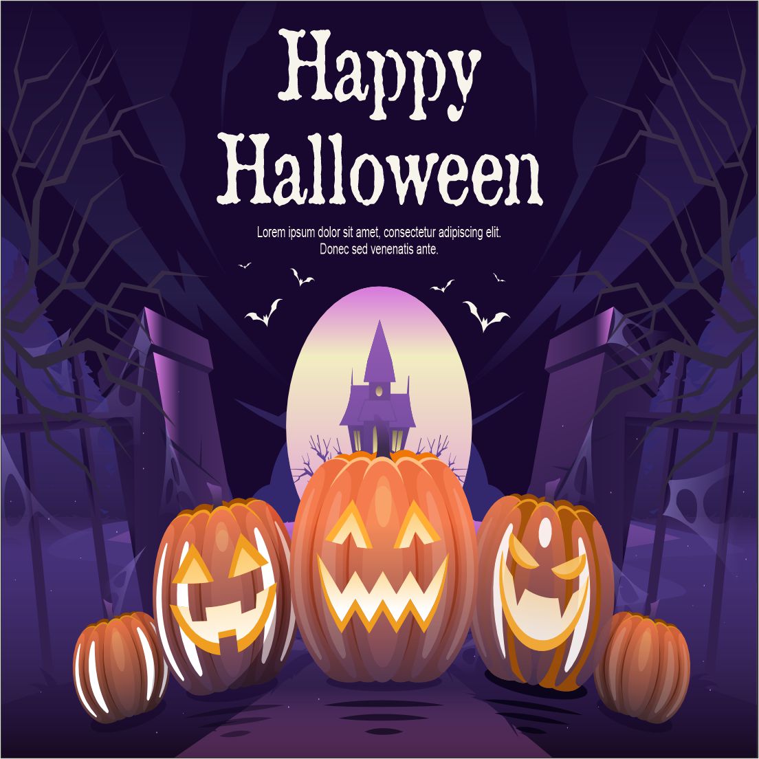 happy halloween horizontal vector banner 102