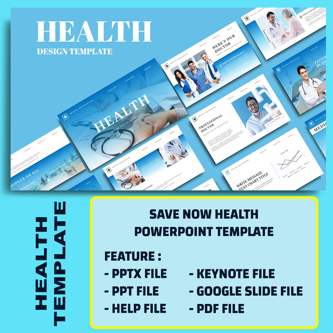 Health Powerpoint Template preview image.