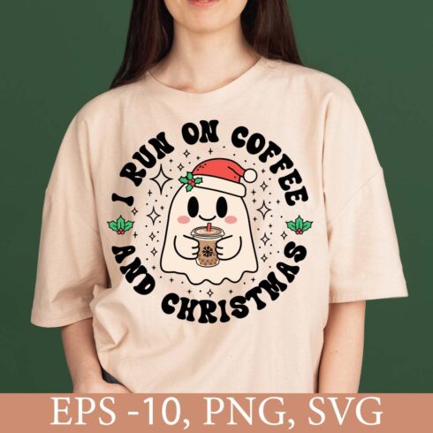 I Run On Coffee And Christmas Cheer T shirt cover image.