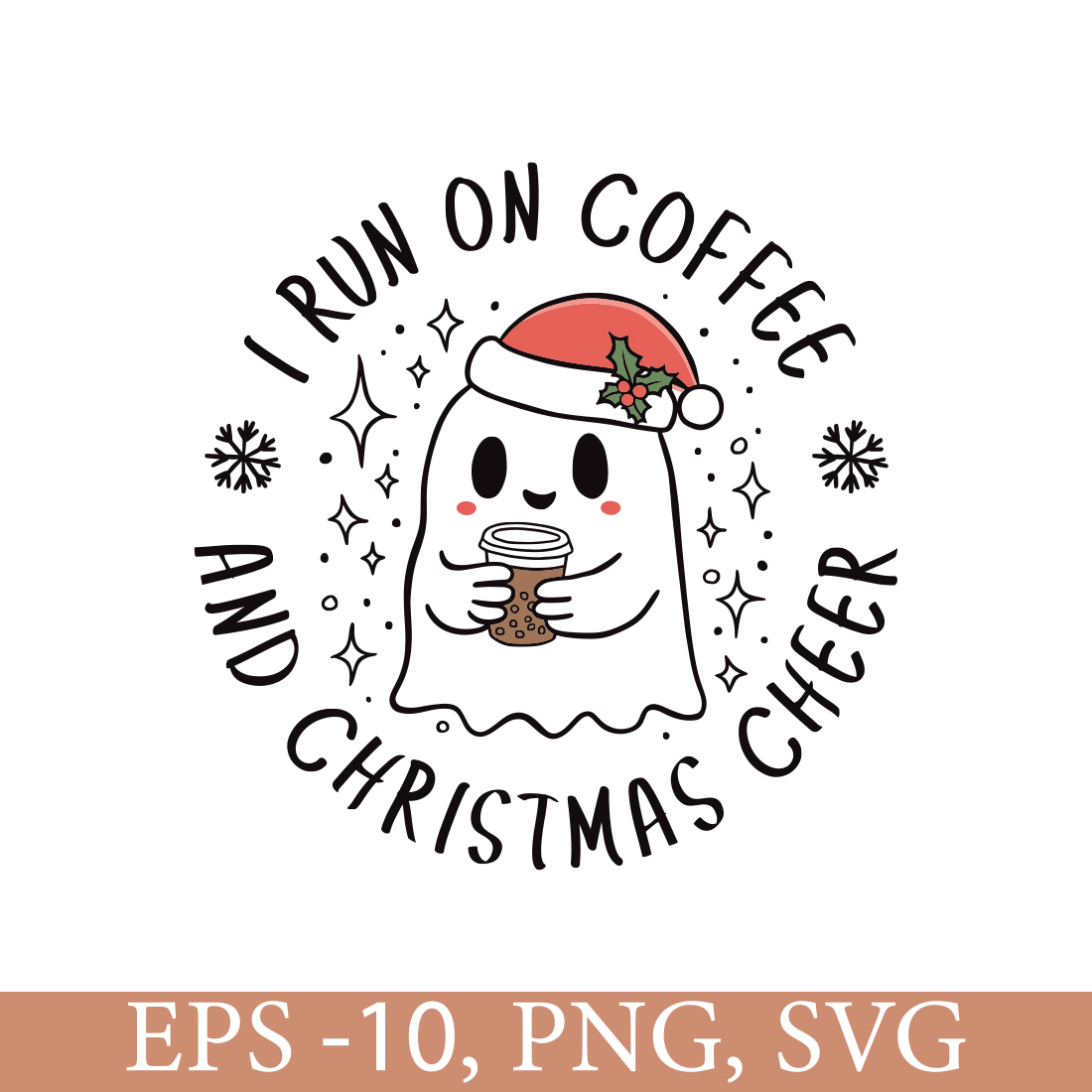 I Run On Coffee And Christmas Cheer Tshirt preview image.