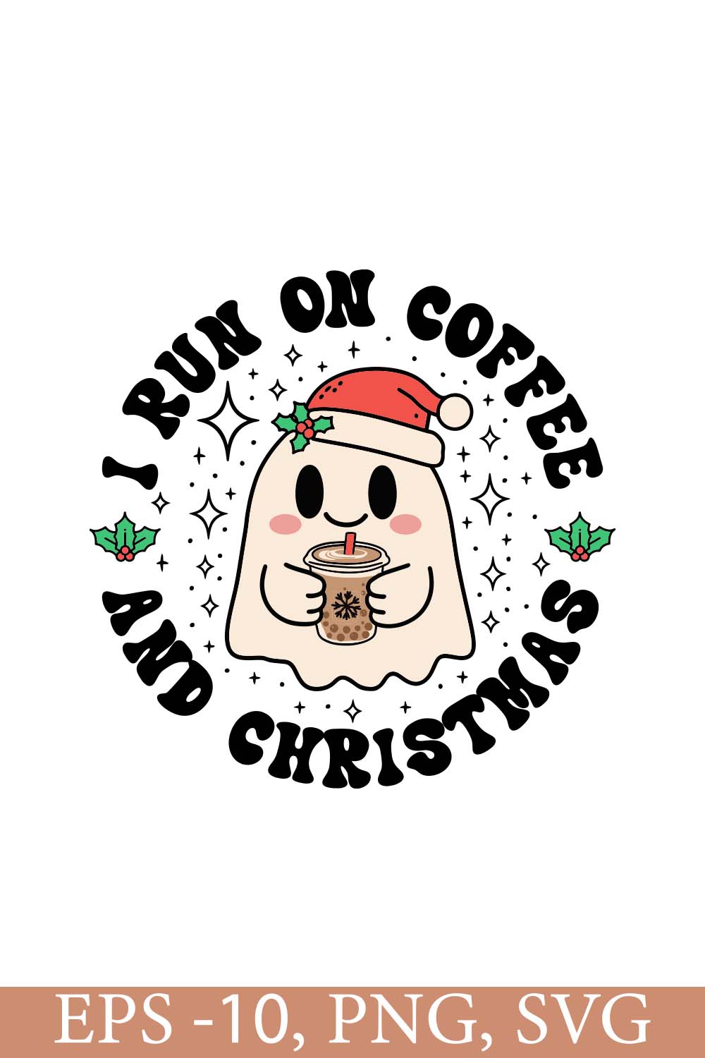 I Run On Coffee And Christmas Cheer T shirt pinterest preview image.