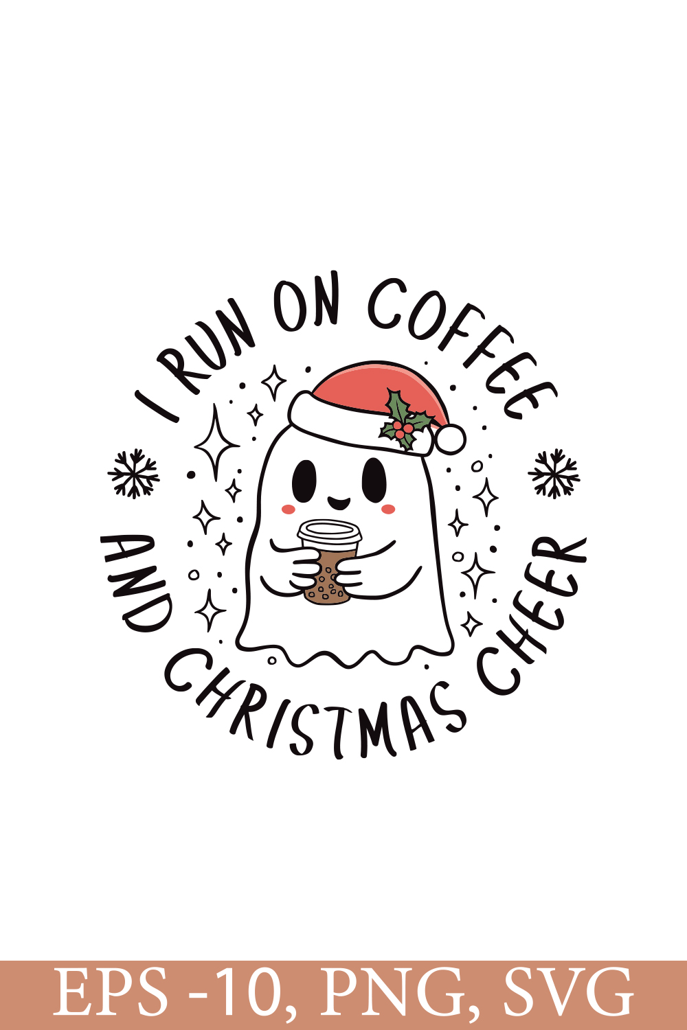 I Run On Coffee And Christmas Cheer Tshirt pinterest preview image.