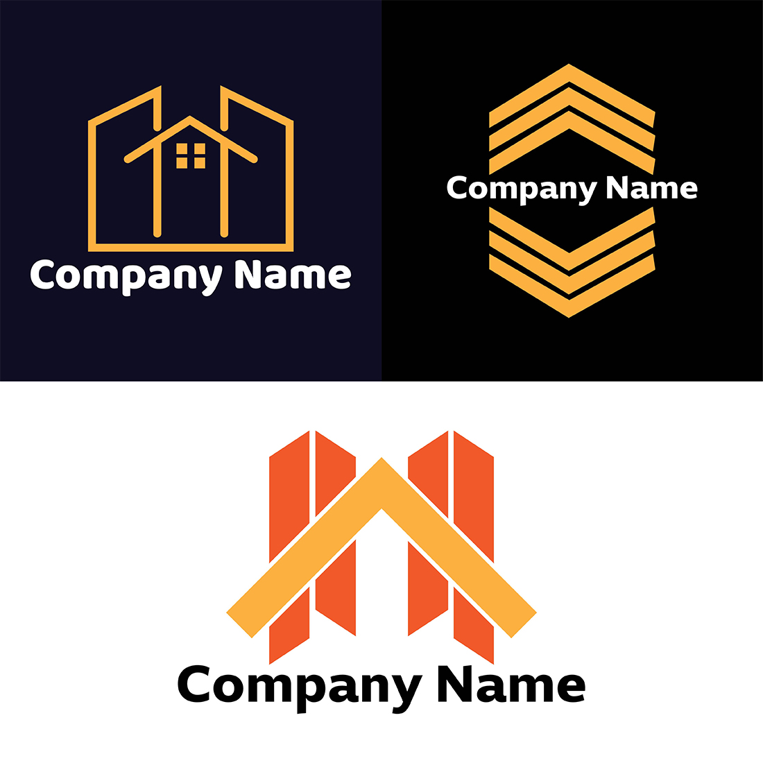 3 real estate logo preview image.