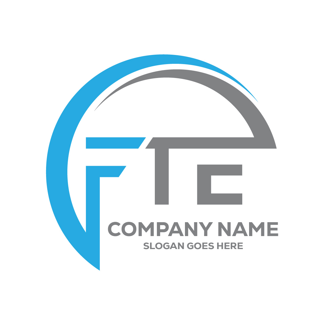 initial letter fte logo or icon design vector image template 265