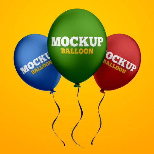 Floating Helium Balloons Mockup Set cover image.