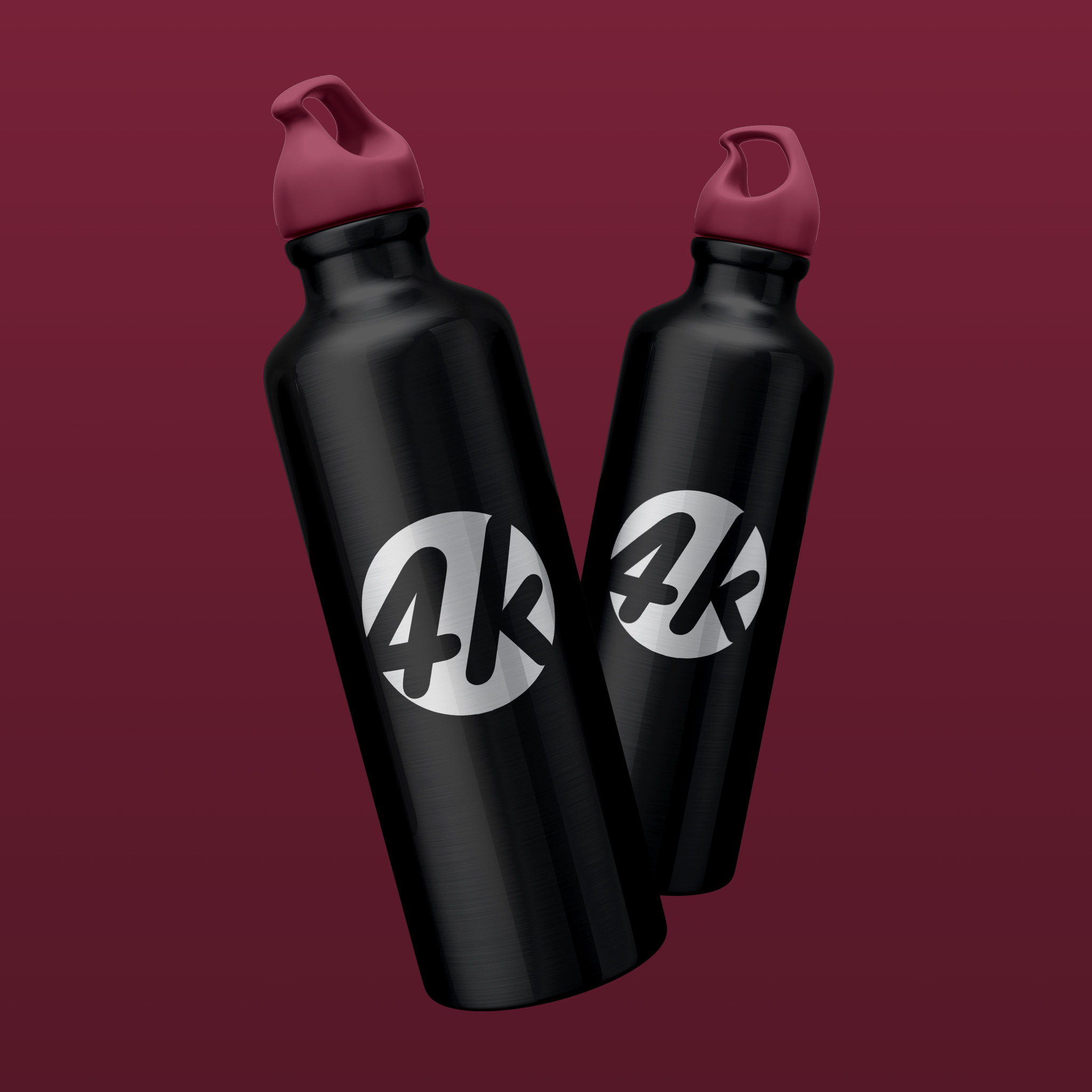 Aluminum Water Bottle Mockup Set preview image.