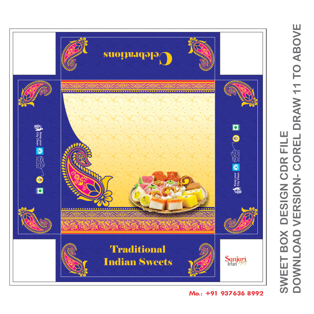 SWEET BOX DESIGN CDR FILE DOWNLOAD VERSION- COREL DRAW 11 TO ABOVE FULL EDITABLE WITH FONT preview image.