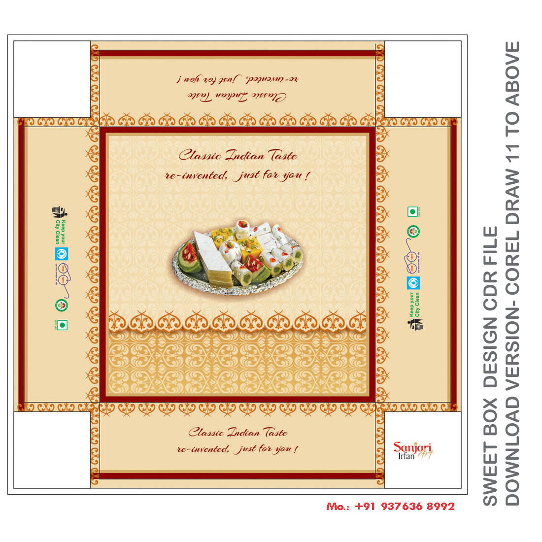 SWEET BOX DESIGN CDR FILE DOWNLOAD VERSION- COREL DRAW 11 TO ABOVE FULL EDITABLE WITH FONT cover image.