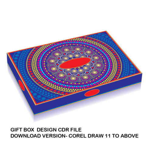 GIFT BOX DESIGN CDR FILE DOWNLOAD VERSION- COREL DRAW 11 TO ABOVE cover image.