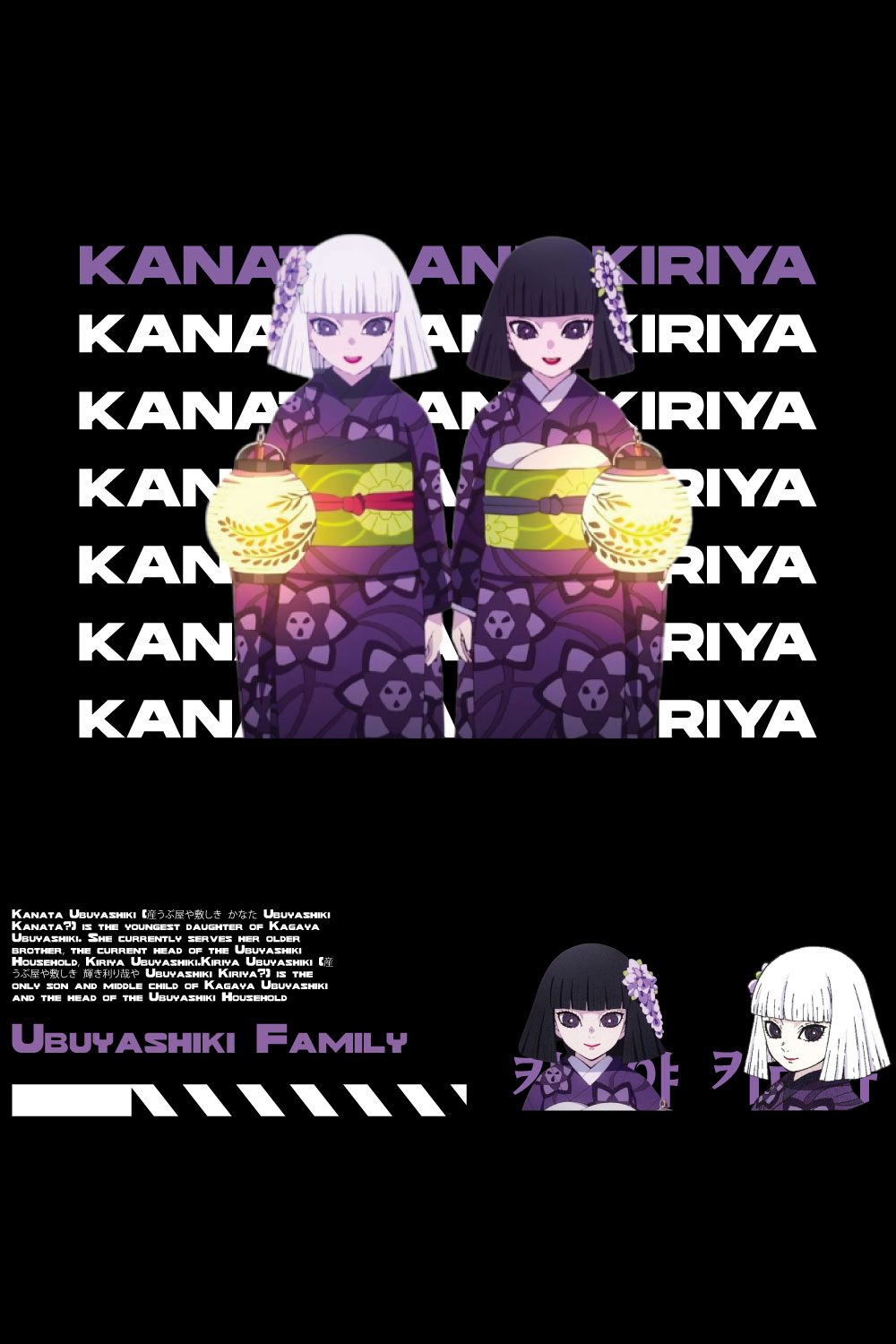 Anime t shirt , demon slayer character, Kanata-and-Kiriya- pinterest preview image.