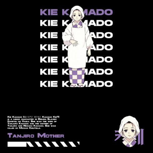 Anime t shirt , demon slayer character, Kie-Kamado cover image.