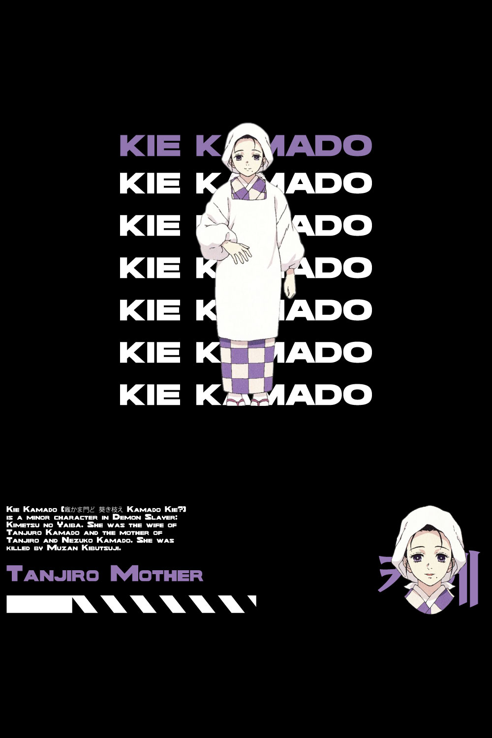 Anime t shirt , demon slayer character, Kie-Kamado pinterest preview image.