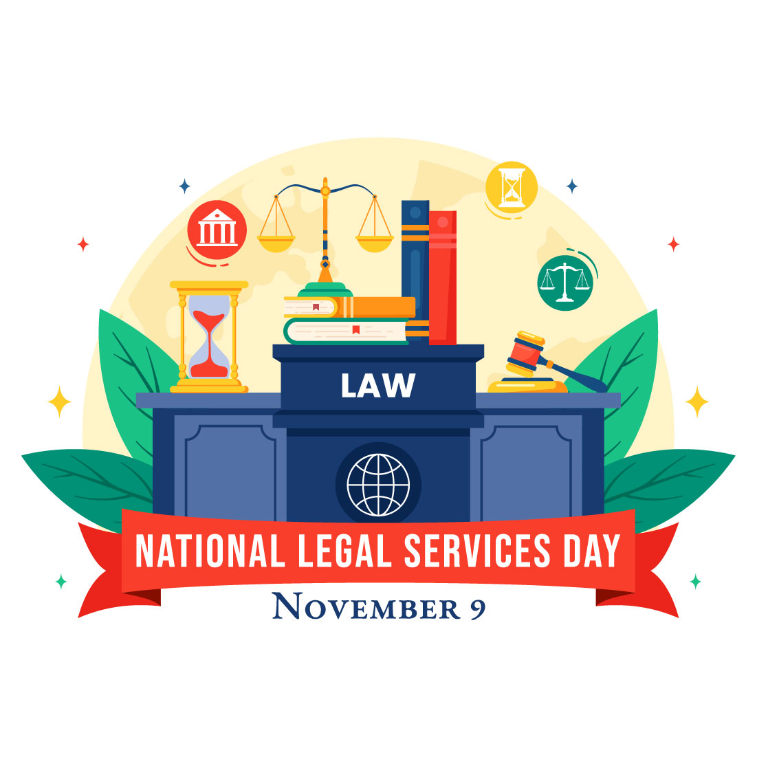 12 National Legal Services Day Illustration preview image.