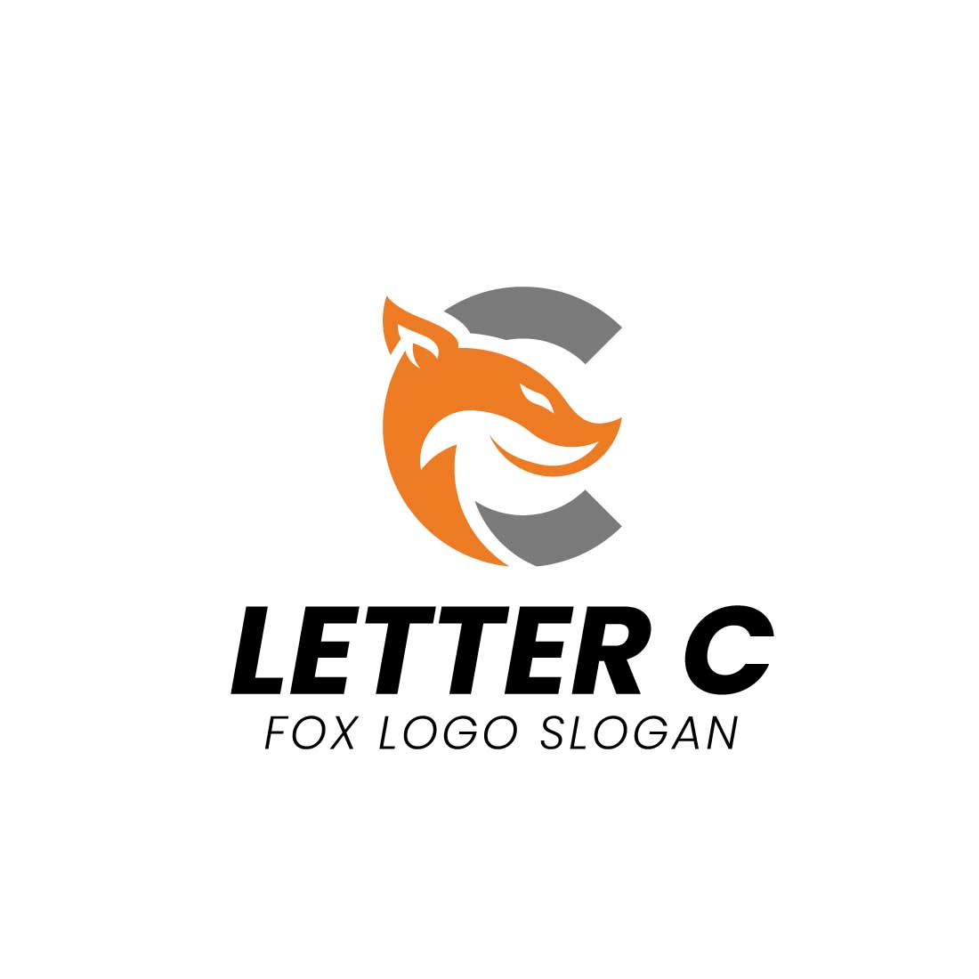 Modern C Letter Fox Head Logo preview image.