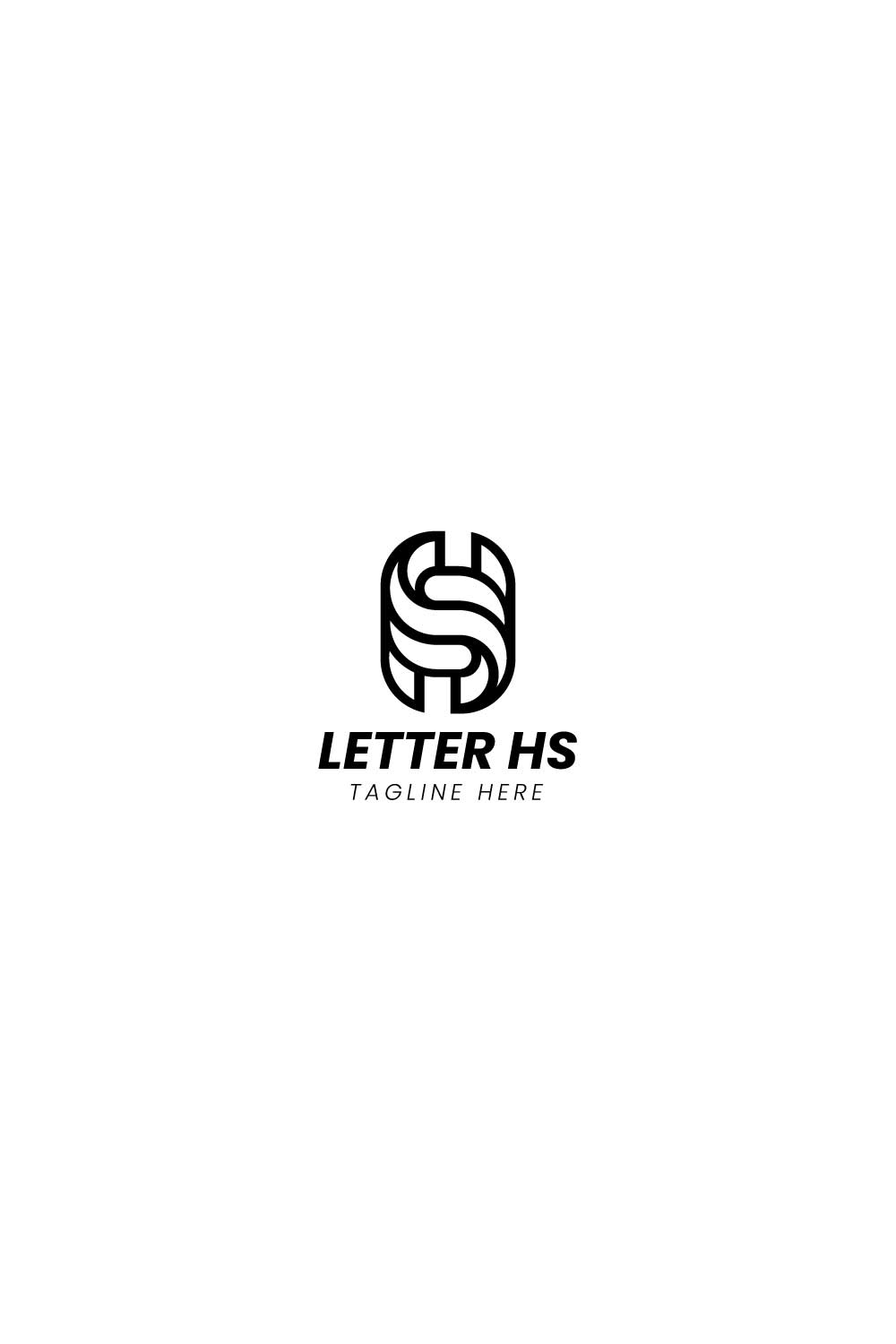 Modern Letter HS SH Logo design pinterest preview image.