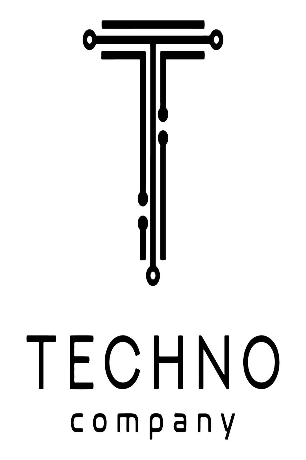 T Tech Logo – Modern and Minimalist Technology Logo Design pinterest preview image.