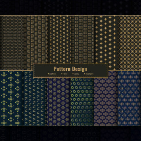 Luxury seamless pattern design collection cover image.