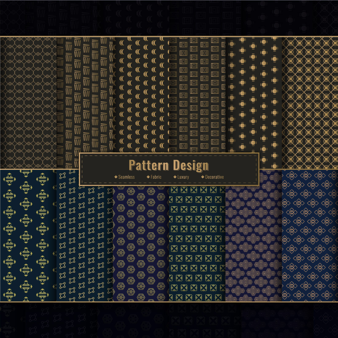 Luxury seamless pattern design collection cover image.