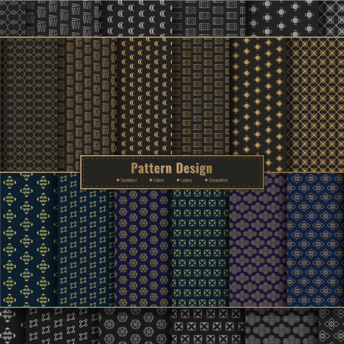 Luxury seamless pattern design collection preview image.