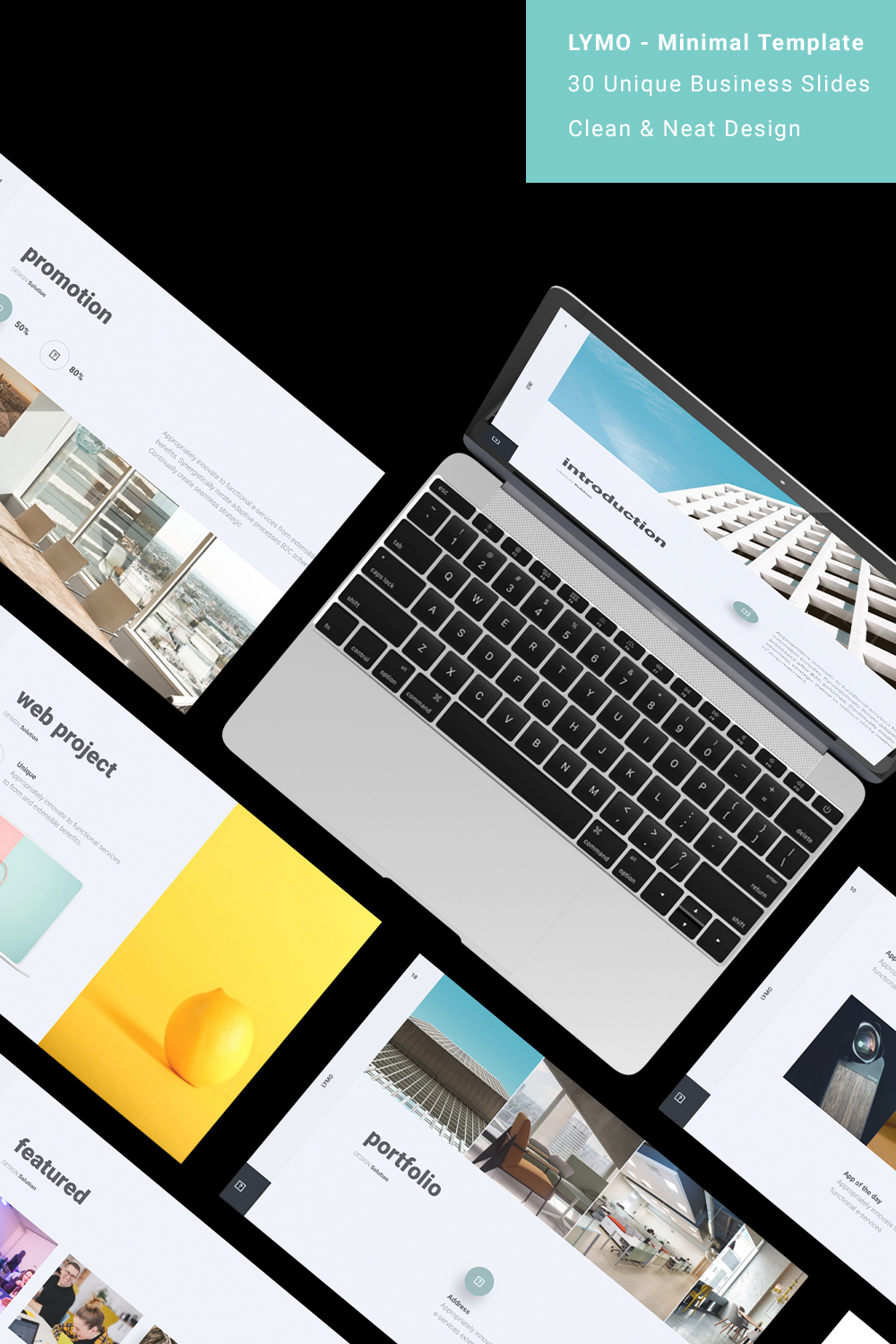 LYMO - Minimal Presentation Template pinterest preview image.