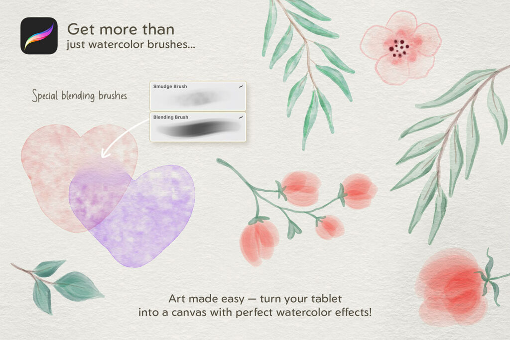 Realistic Watercolor Procreate Brushes - MasterBundles