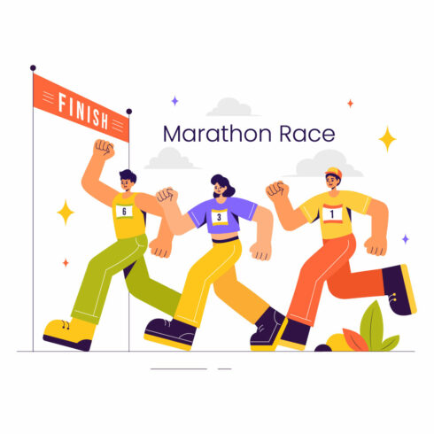 9 Marathon Race Sport Illustration cover image.