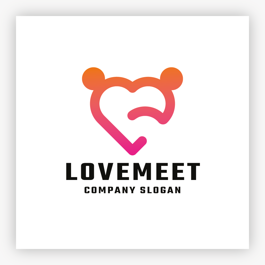 Love Heart Meet Logo preview image.