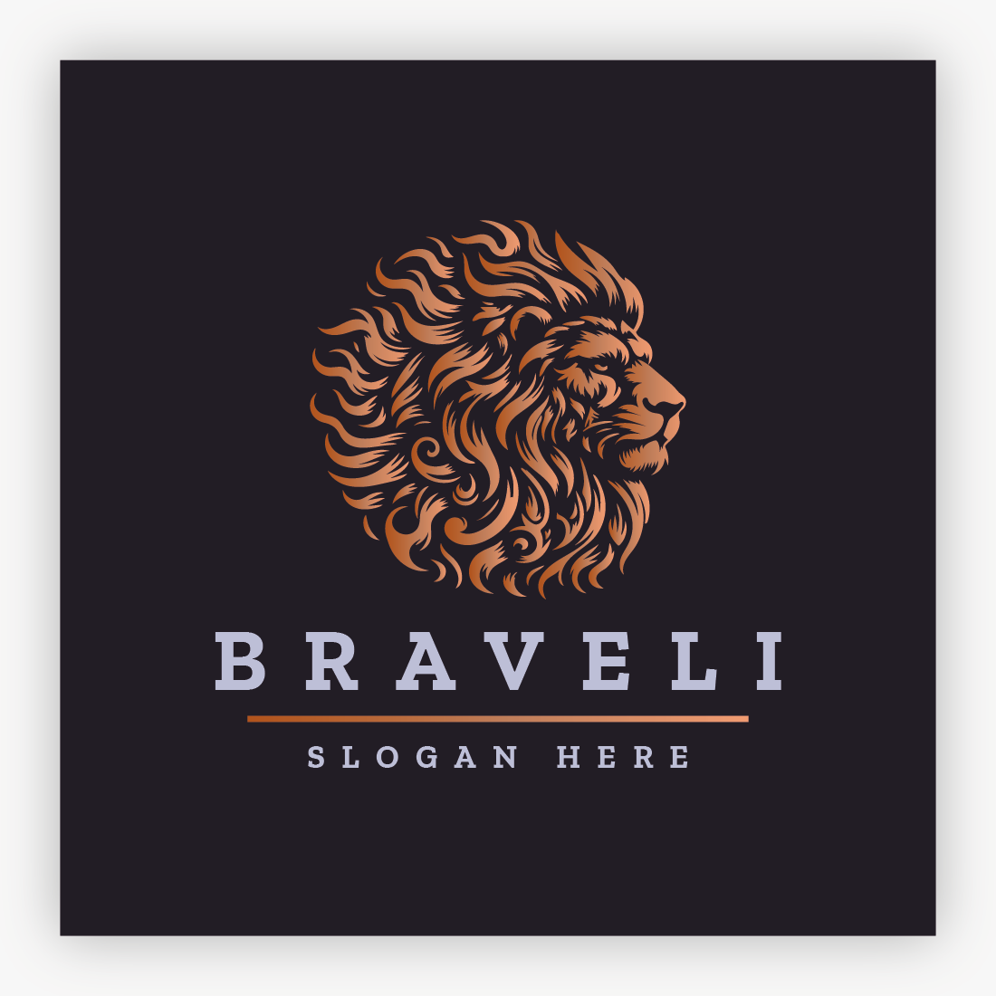 Brave Lion Head Logo preview image.