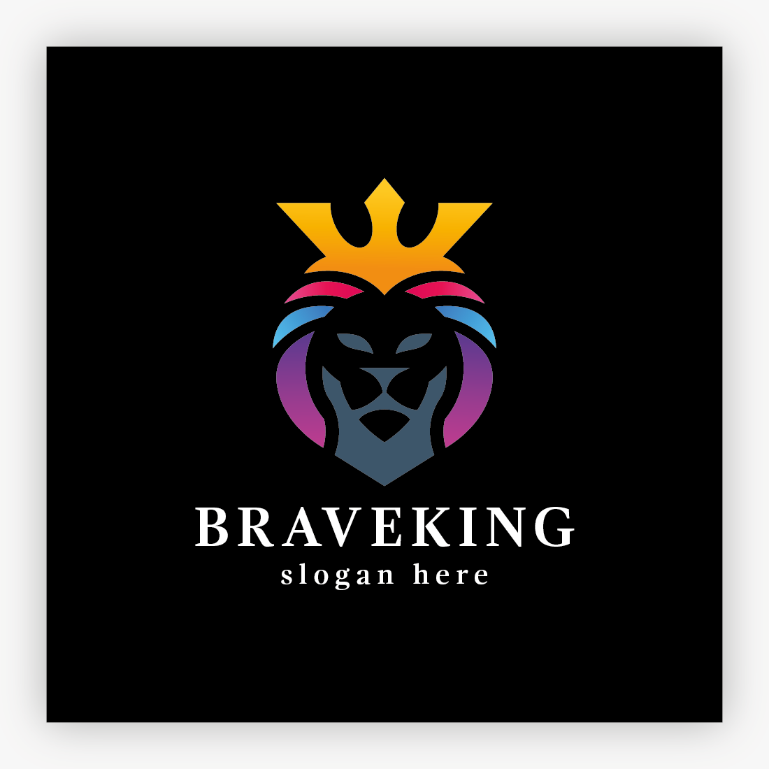 Brave King Lion Logo preview image.