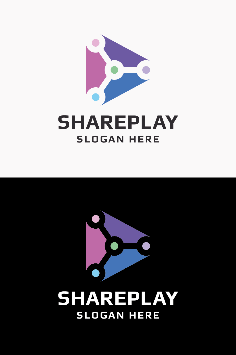 Share Play Technologies Logo pinterest preview image.