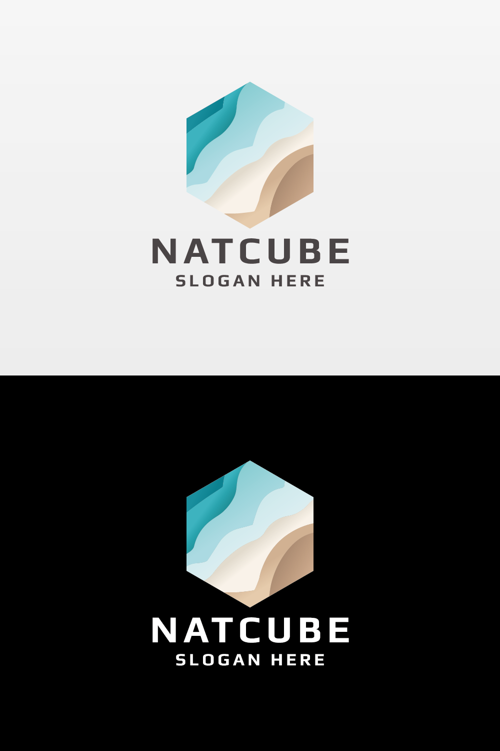 Nature Eco Cube Logo pinterest preview image.