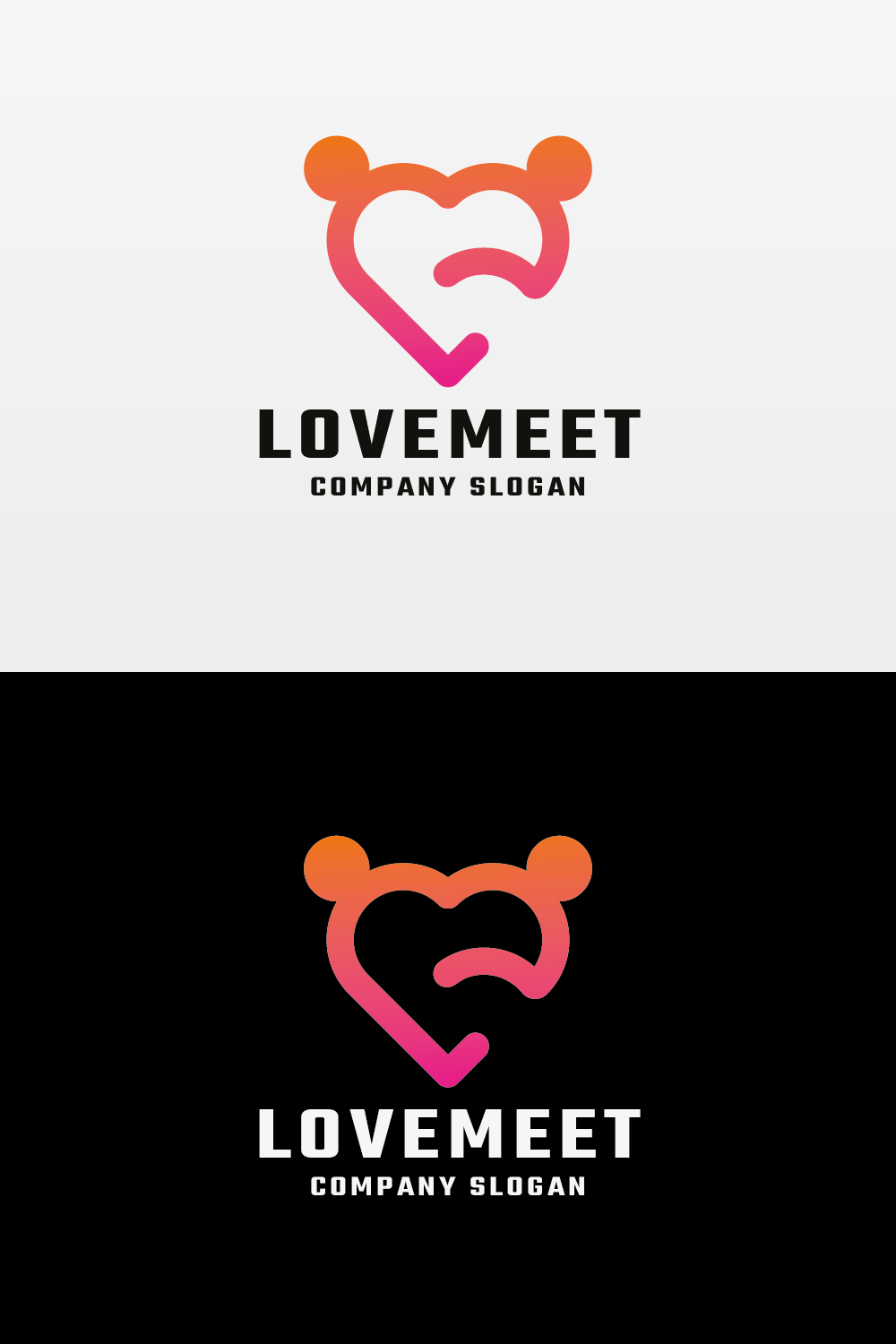 Love Heart Meet Logo pinterest preview image.