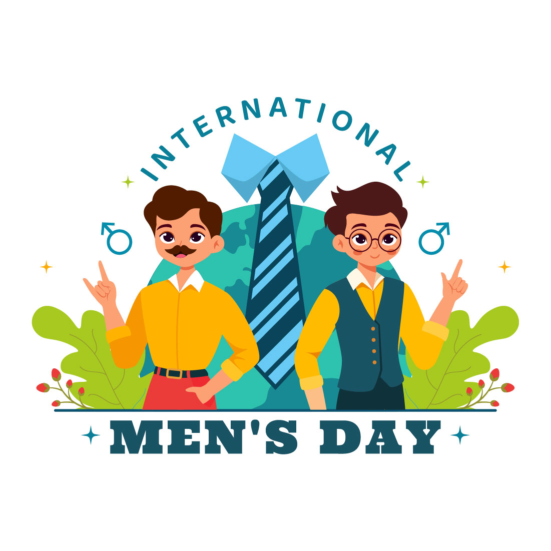 12 International Men's Day Illustration cover image.