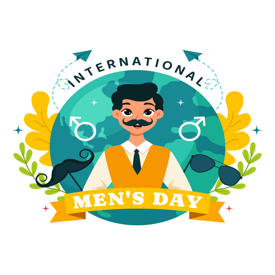 12 International Men's Day Illustration preview image.