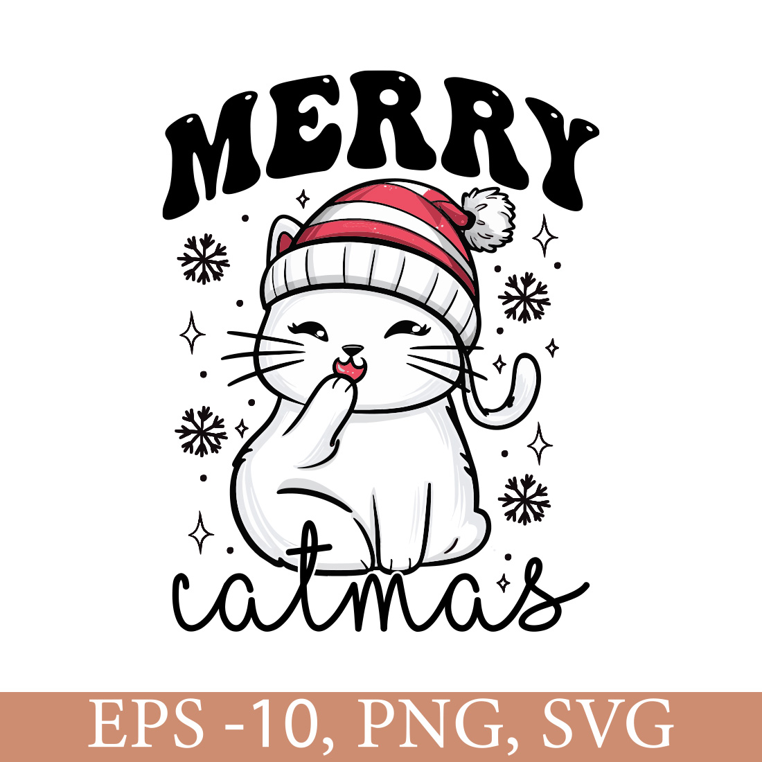 merry catmas cute christmas cat t shirt3 393