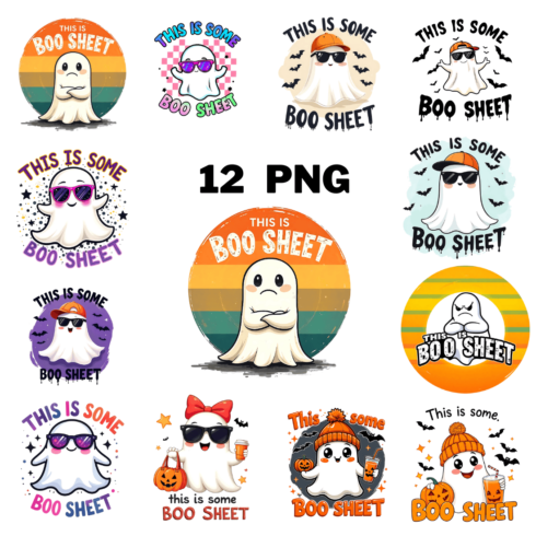 Boo Sheet Sublimation Clipart Bundle cover image.