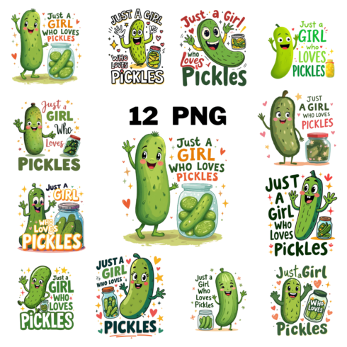 Just a Girl who loves Pickles T-shirt Design cover image.