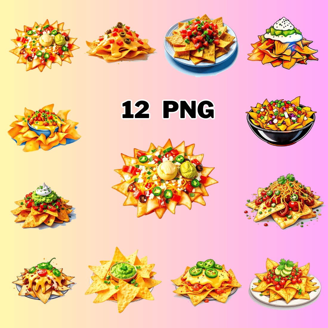 Nacho Mexican food Sublimation Clipart preview image.