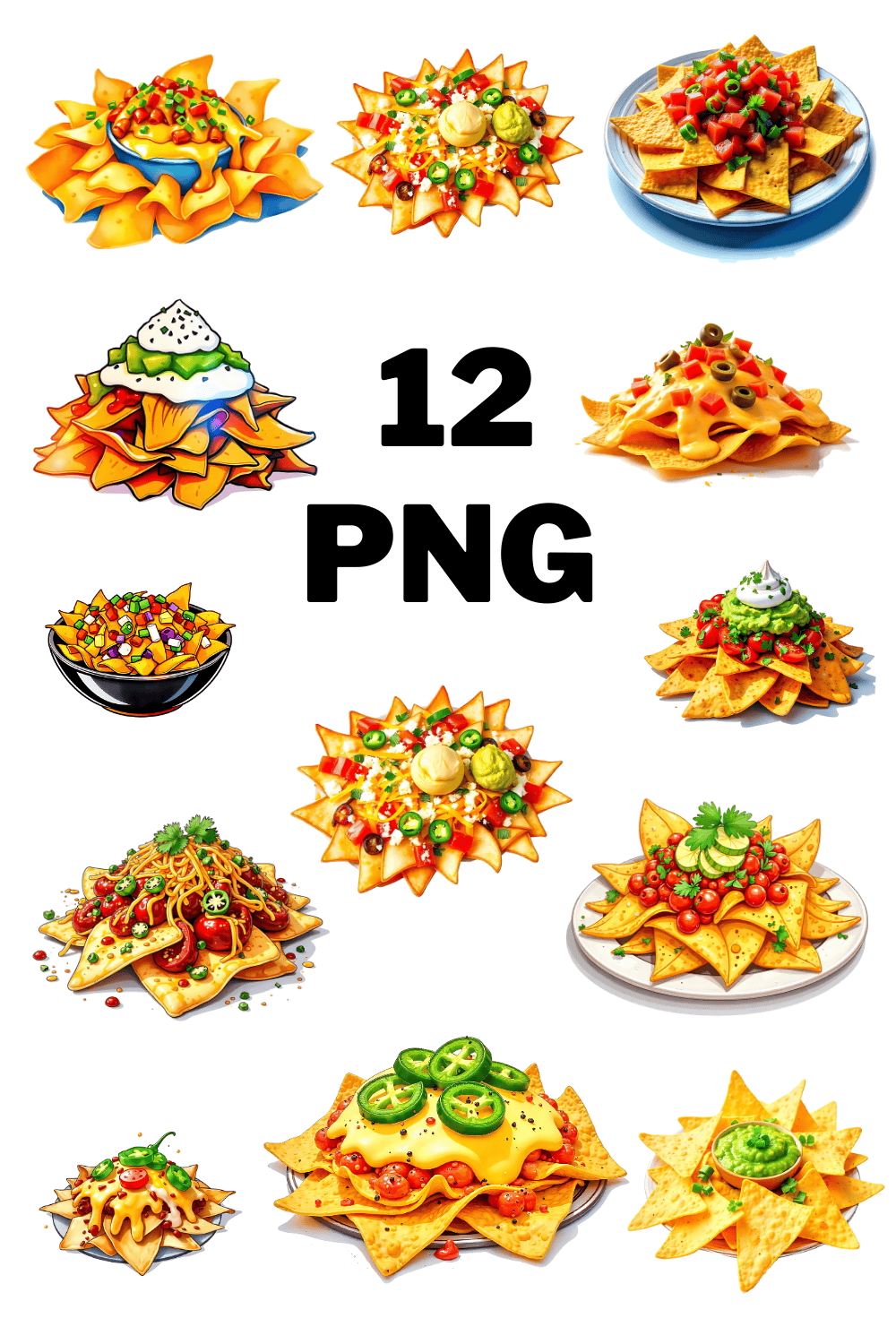 Nacho Mexican food Sublimation Clipart pinterest preview image.