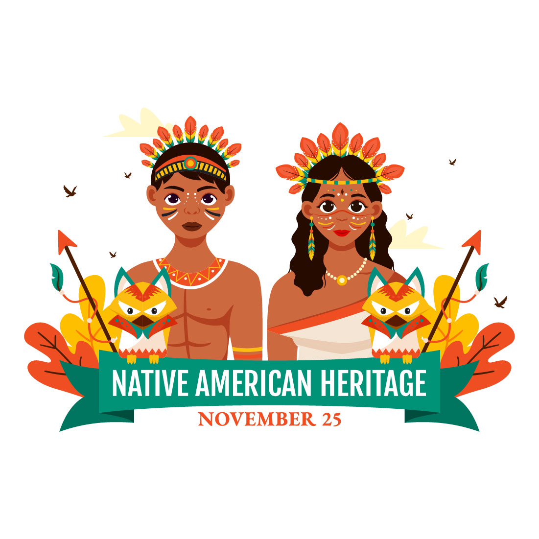 11 Native American Heritage Day Illustration cover image.