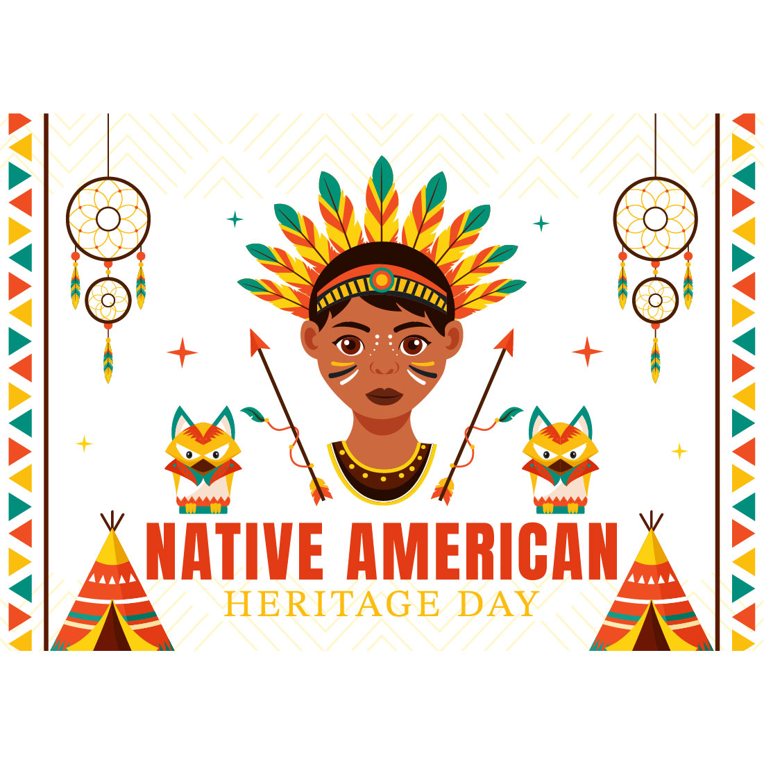 11 Native American Heritage Day Illustration preview image.