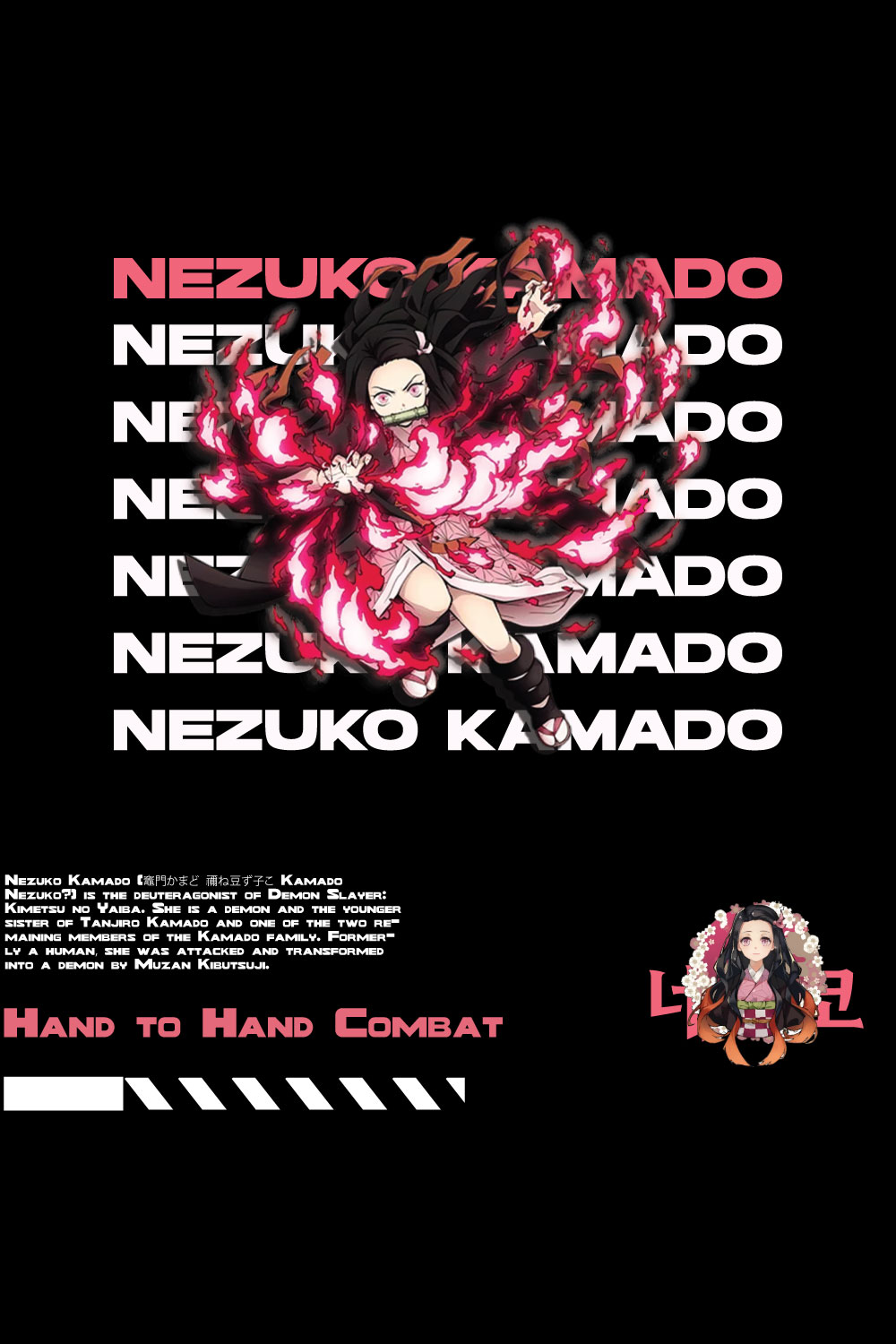 Anime t shirt , demon slayer character, Nazuko pinterest preview image.