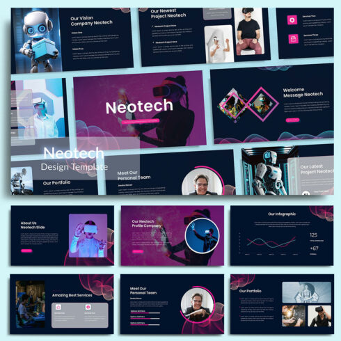 Neotech Powerpoint Template cover image.