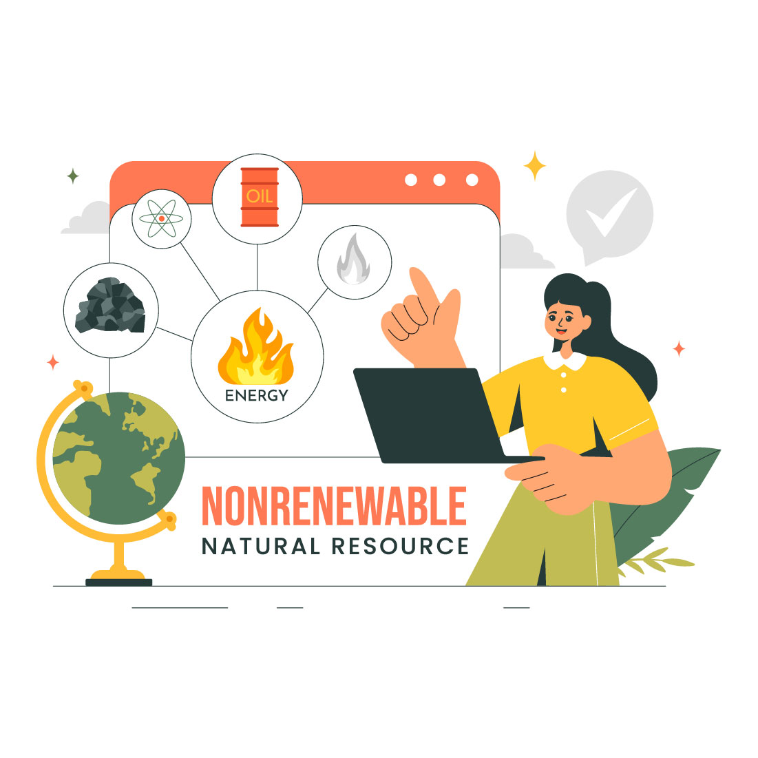 9 Nonrenewable Natural Resources Illustration preview image.