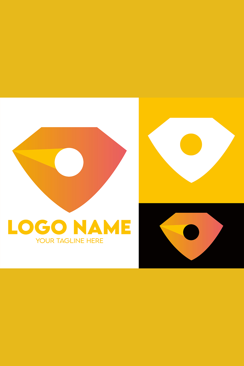 Modern Minimalist Security Company Start-up Logo Design for Businesses With Shield Lock Sign, Professional Creative Monogram For Security Start-up Colorful Gradient Logo Design for Brands Companies pinterest preview image.